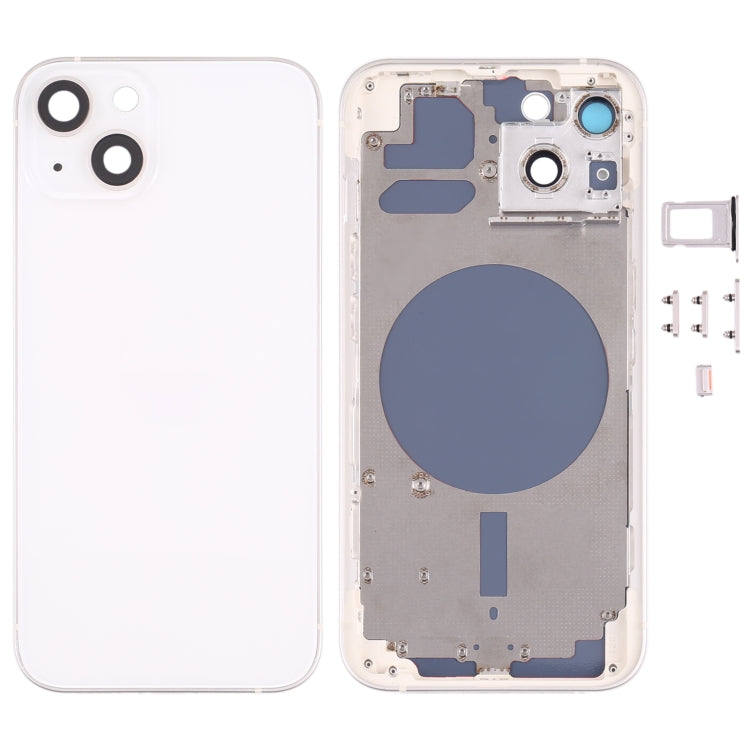 Back Housing Cover with SIM Card Tray & Side Keys & Camera Lens for iPhone 13(White)