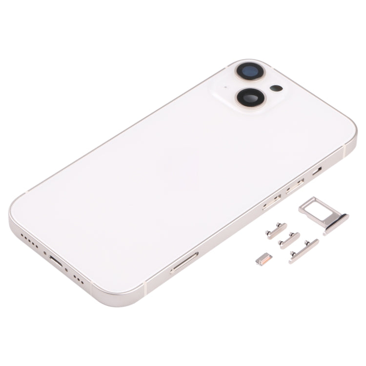 Back Housing Cover with SIM Card Tray & Side Keys & Camera Lens for iPhone 13(White)