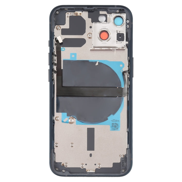 For iPhone 13 Battery Back Cover with Side Keys & Card Tray & Power + Volume Flex Cable & Wireless Charging Module(Black)