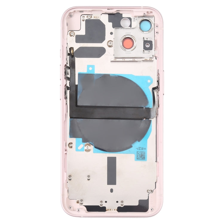 For iPhone 13 Battery Back Cover with Side Keys & Card Tray & Power + Volume Flex Cable & Wireless Charging Module(Pink)