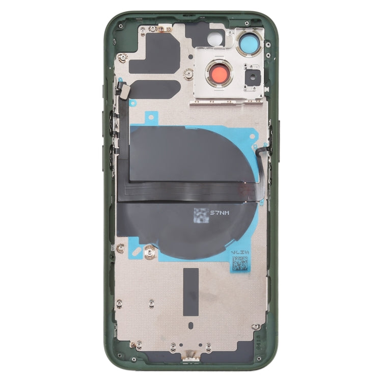 For iPhone 13 Battery Back Cover with Side Keys & Card Tray & Power + Volume Flex Cable & Wireless Charging Module(Green)