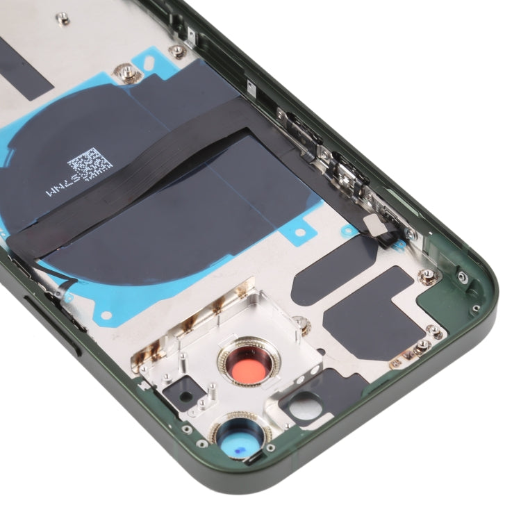 For iPhone 13 Battery Back Cover with Side Keys & Card Tray & Power + Volume Flex Cable & Wireless Charging Module(Green)