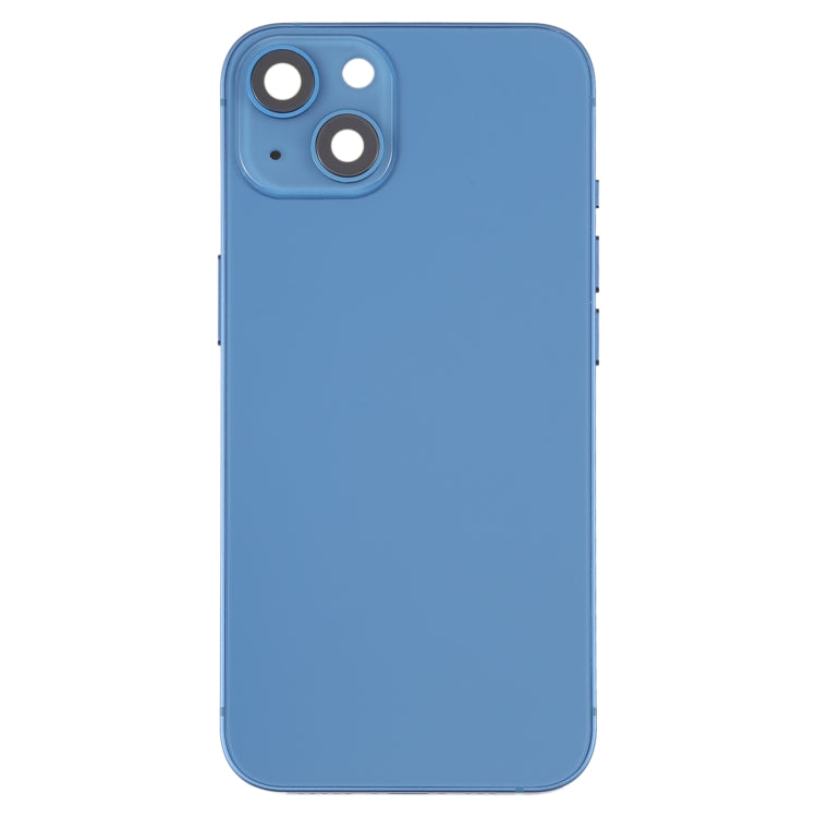 For iPhone 13 Battery Back Cover with Side Keys & Card Tray & Power + Volume Flex Cable & Wireless Charging Module(Blue)