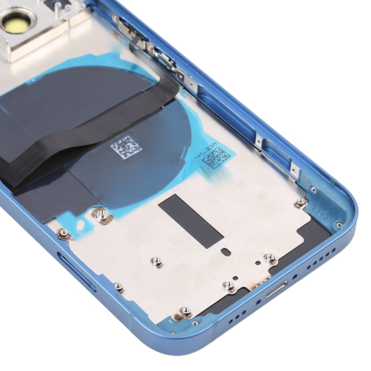 For iPhone 13 Battery Back Cover with Side Keys & Card Tray & Power + Volume Flex Cable & Wireless Charging Module(Blue)