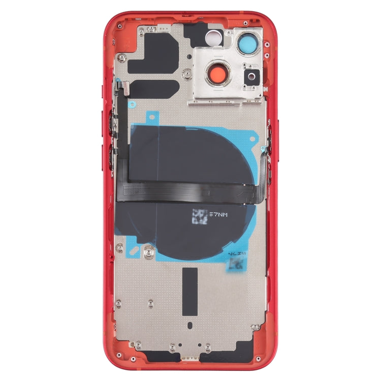 For iPhone 13 Battery Back Cover with Side Keys & Card Tray & Power + Volume Flex Cable & Wireless Charging Module(Red)