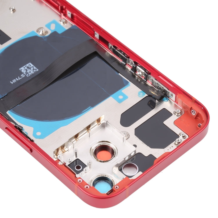 For iPhone 13 Battery Back Cover with Side Keys & Card Tray & Power + Volume Flex Cable & Wireless Charging Module(Red)