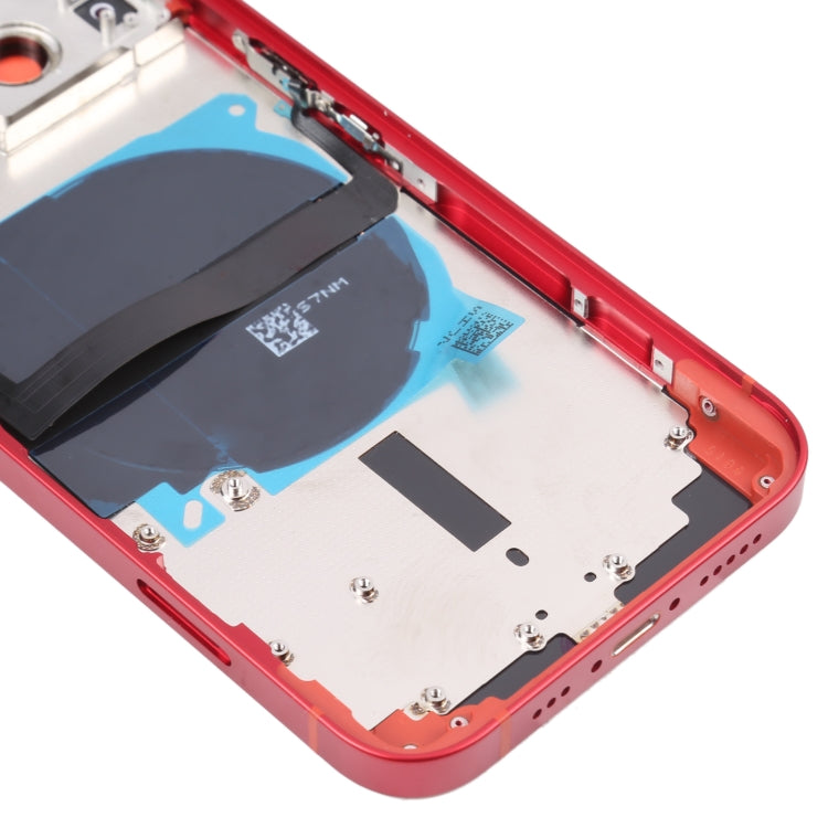For iPhone 13 Battery Back Cover with Side Keys & Card Tray & Power + Volume Flex Cable & Wireless Charging Module(Red)