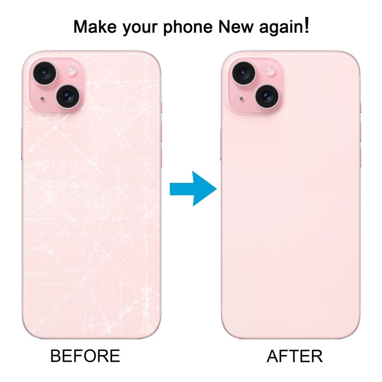 For iPhone 15 Easy Replacement Big Camera Hole Glass Back Battery Cover(Pink)