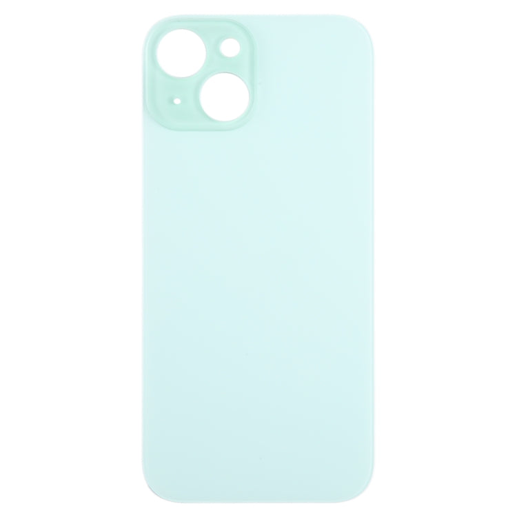 For iPhone 15 Easy Replacement Big Camera Hole Glass Back Battery Cover(Green)