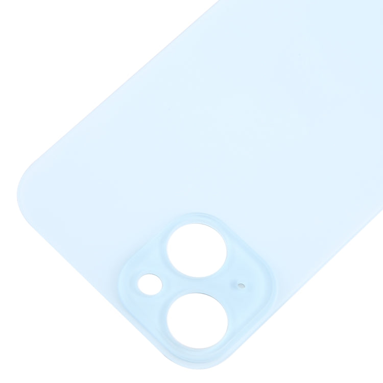 For iPhone 15 Easy Replacement Big Camera Hole Glass Back Battery Cover(Blue)