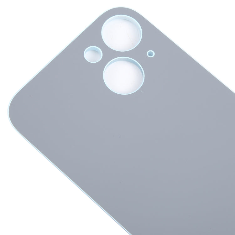 For iPhone 15 Easy Replacement Big Camera Hole Glass Back Battery Cover(Blue)