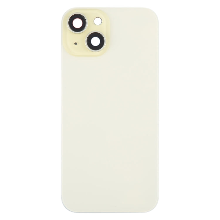 For iPhone 15 Battery Back Cover with Camera Lens Cover + MagSafe Magnet(Yellow)