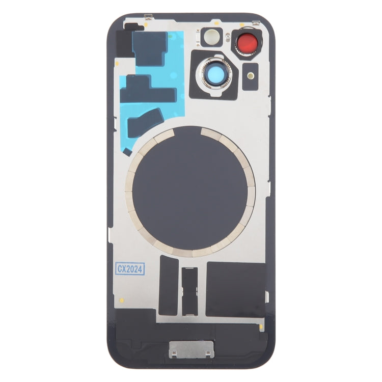 For iPhone 15 Battery Back Cover with Camera Lens Cover + MagSafe Magnet(Yellow)