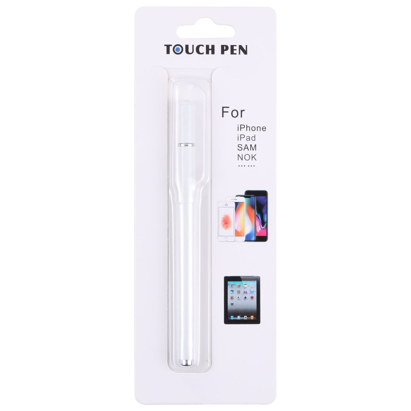 366 Universal Silicone Disc Nib Capacitive Stylus Pen with Magnetic Cap(White)