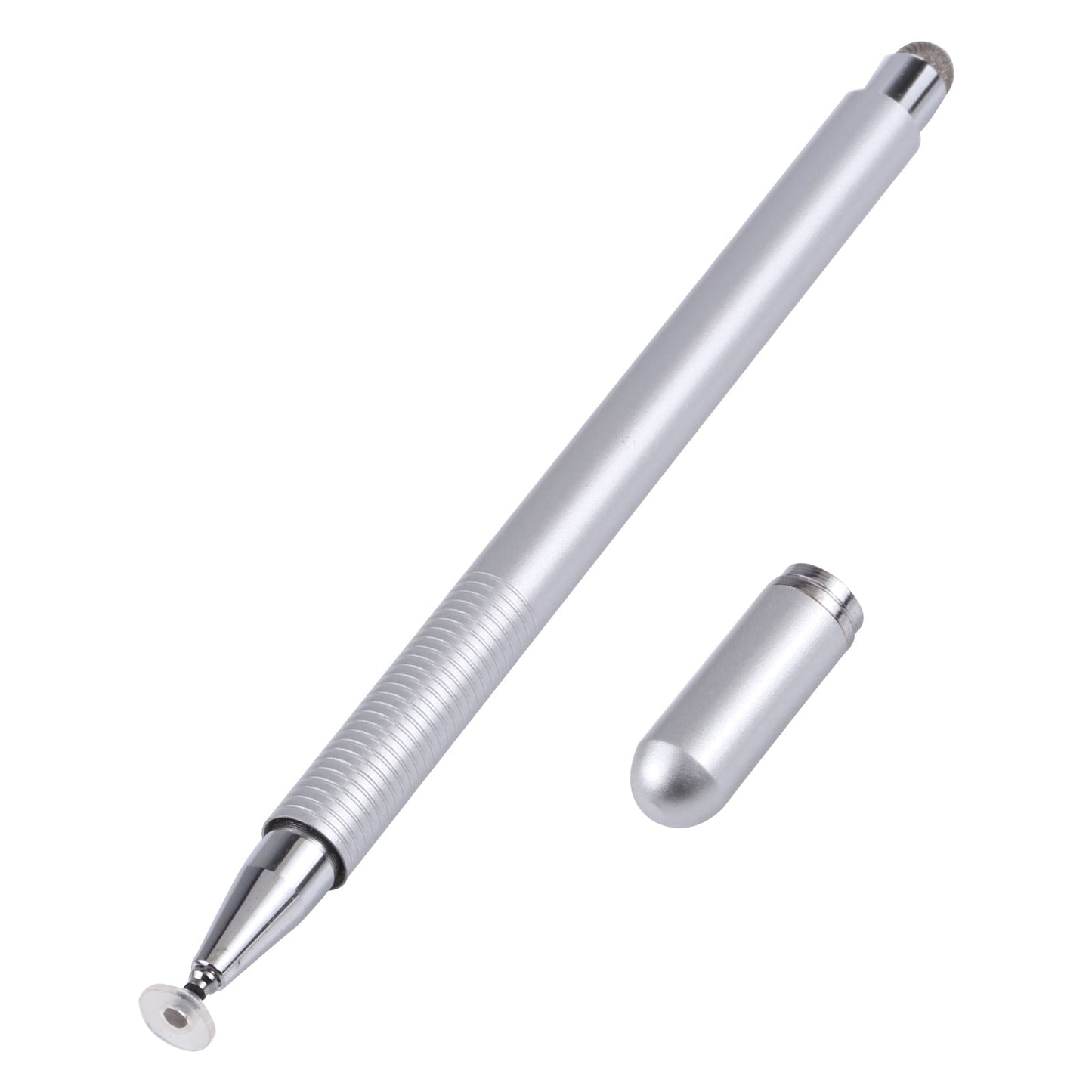 361 2 in 1 Universal Silicone Disc Nib Stylus Pen with Mobile Phone Writing Pen & Magnetic Cap(Silver)