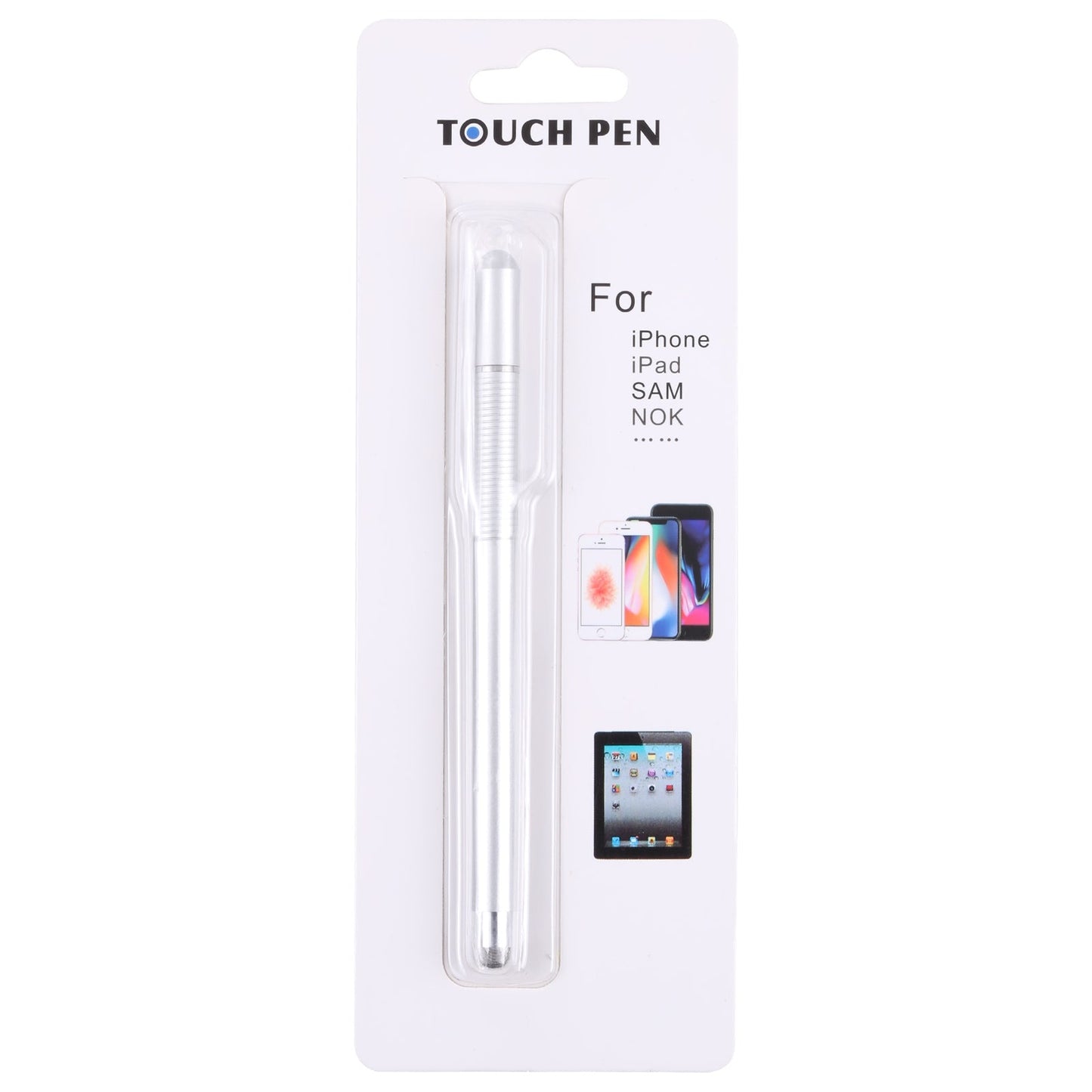 361 2 in 1 Universal Silicone Disc Nib Stylus Pen with Mobile Phone Writing Pen & Magnetic Cap(Silver)