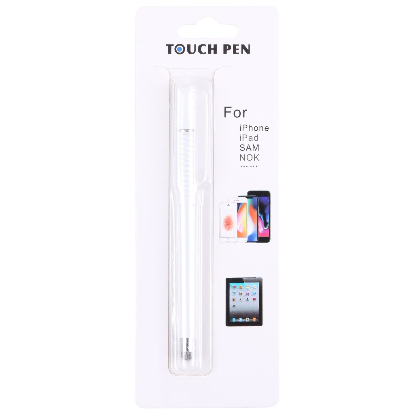 361 2 in 1 Universal Silicone Disc Nib Stylus Pen with Mobile Phone Writing Pen & Magnetic Cap(White)