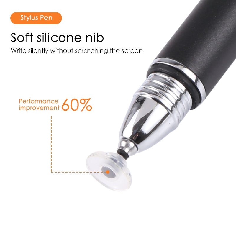 Universal Silicone Disc Nib Capacitive Stylus Pen (Black)