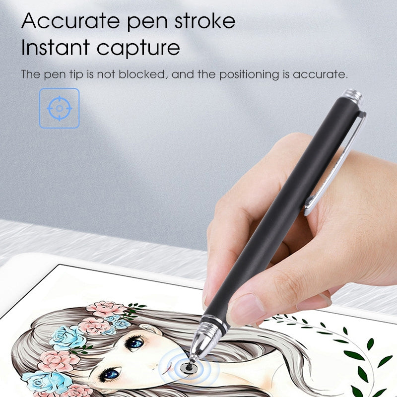 Universal Silicone Disc Nib Capacitive Stylus Pen (Black)