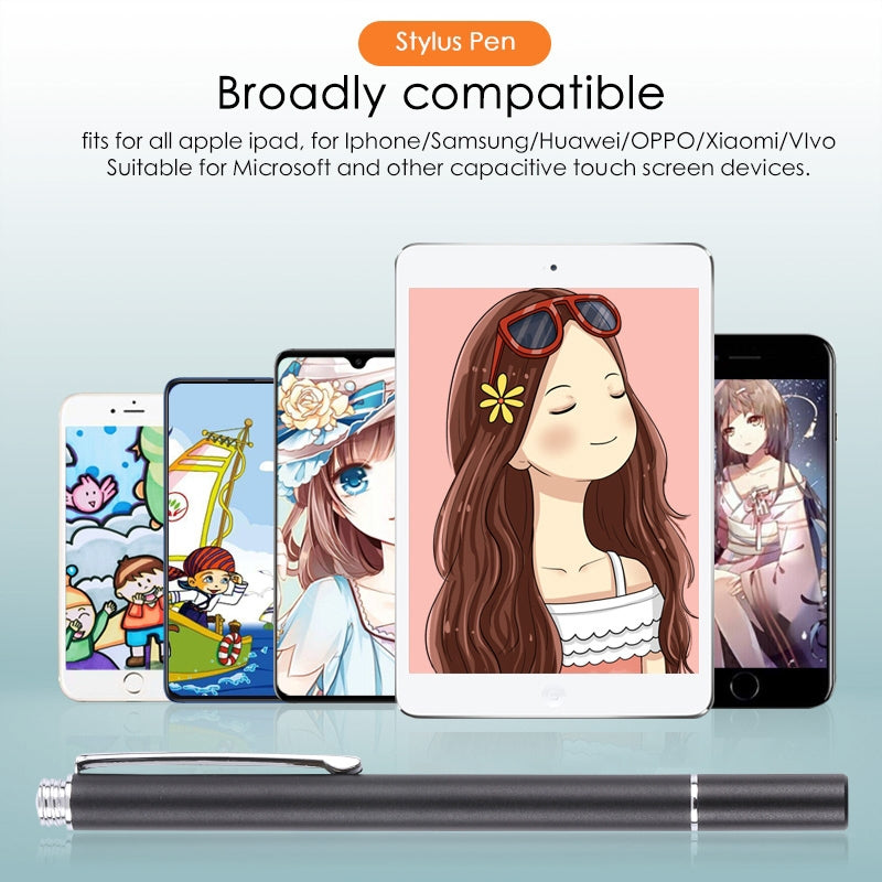 Universal Silicone Disc Nib Capacitive Stylus Pen (Black)