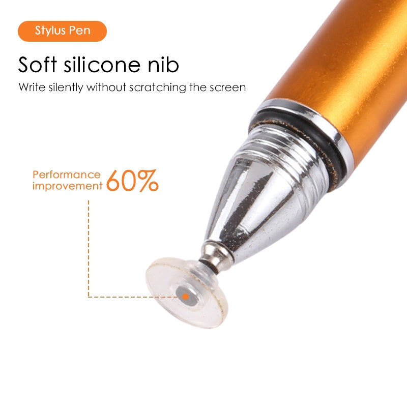 Universal Silicone Disc Nib Capacitive Stylus Pen (Gold)
