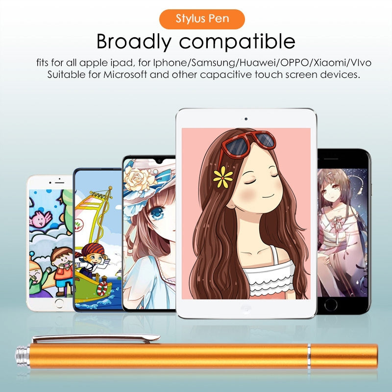 Universal Silicone Disc Nib Capacitive Stylus Pen (Gold)