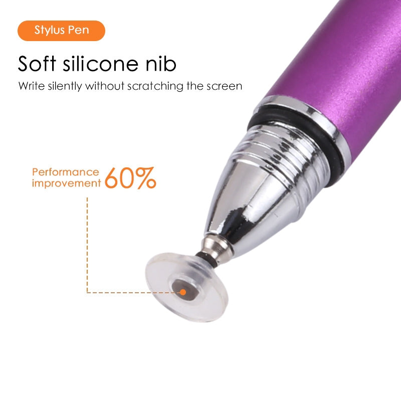 Universal Silicone Disc Nib Capacitive Stylus Pen (Purple)