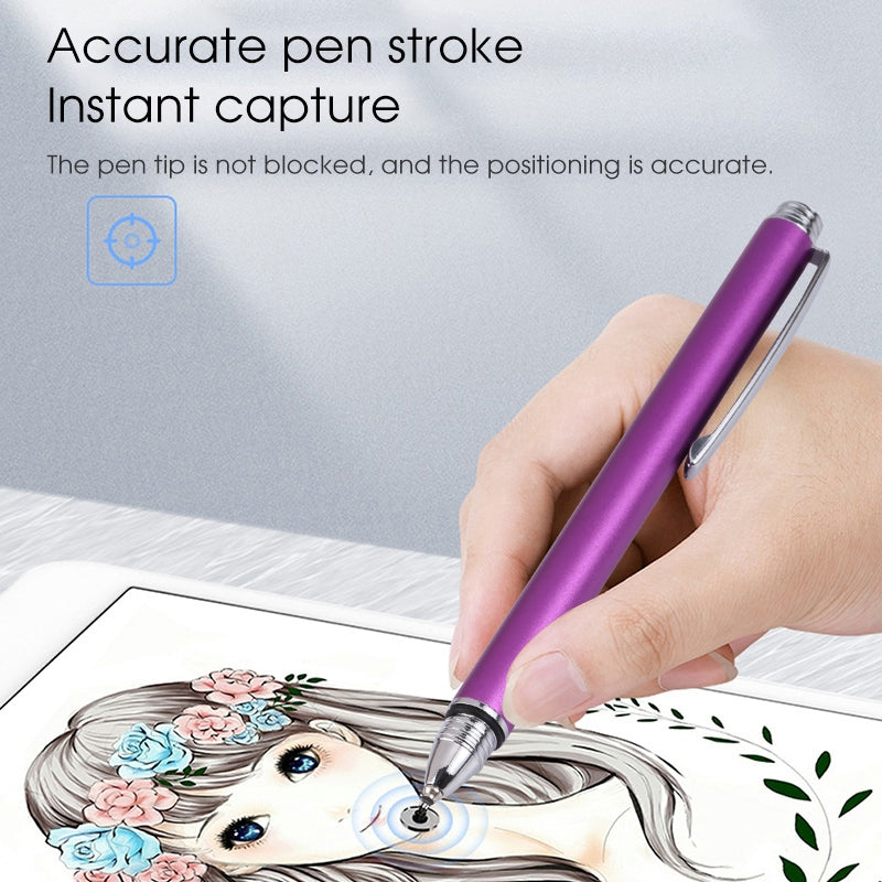 Universal Silicone Disc Nib Capacitive Stylus Pen (Purple)