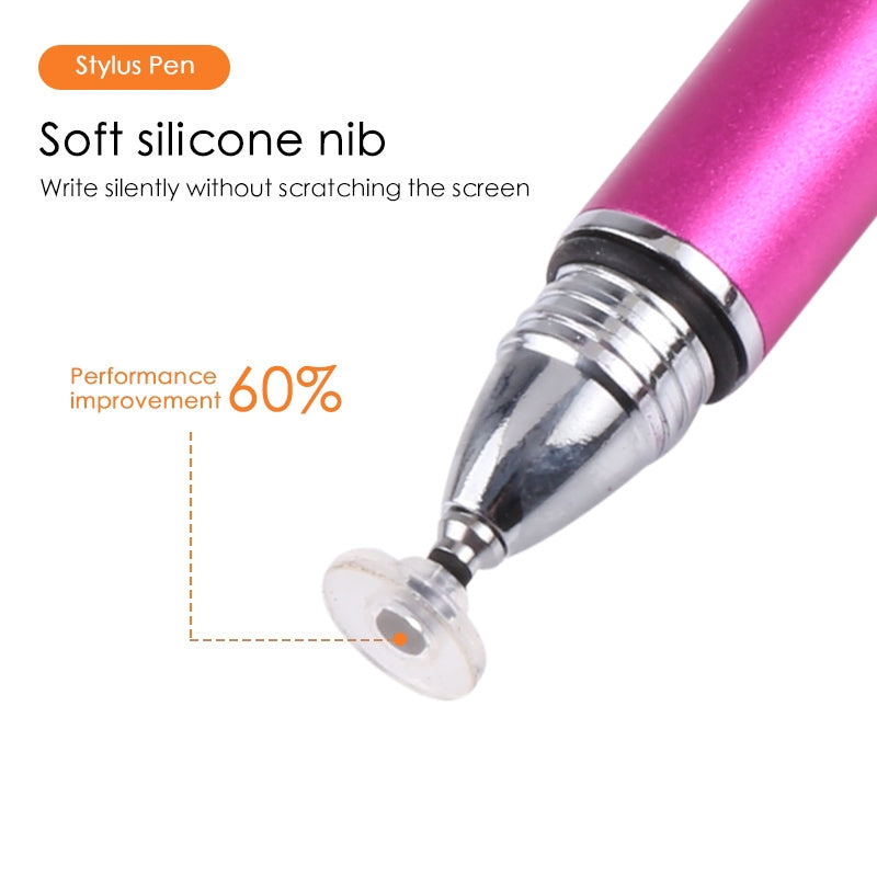 Universal Silicone Disc Nib Capacitive Stylus Pen (Rose Red)