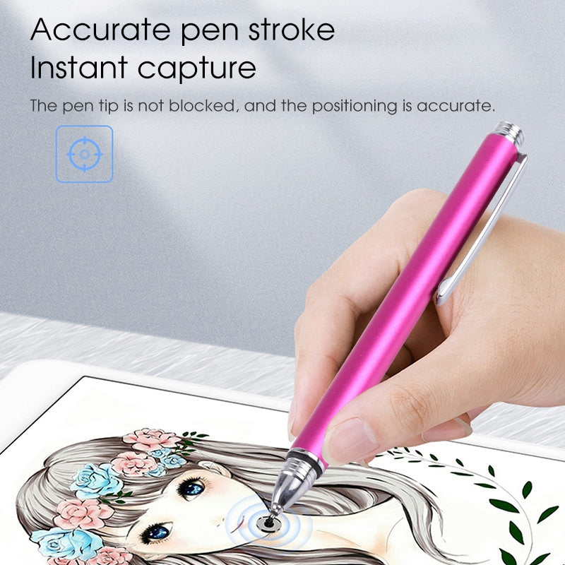 Universal Silicone Disc Nib Capacitive Stylus Pen (Rose Red)