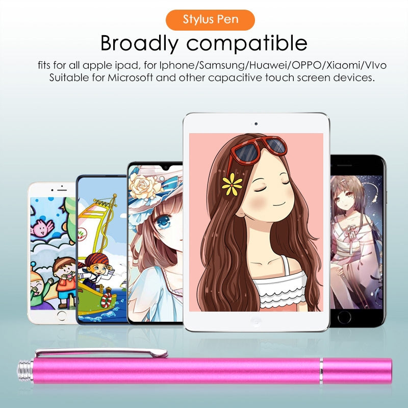 Universal Silicone Disc Nib Capacitive Stylus Pen (Rose Red)