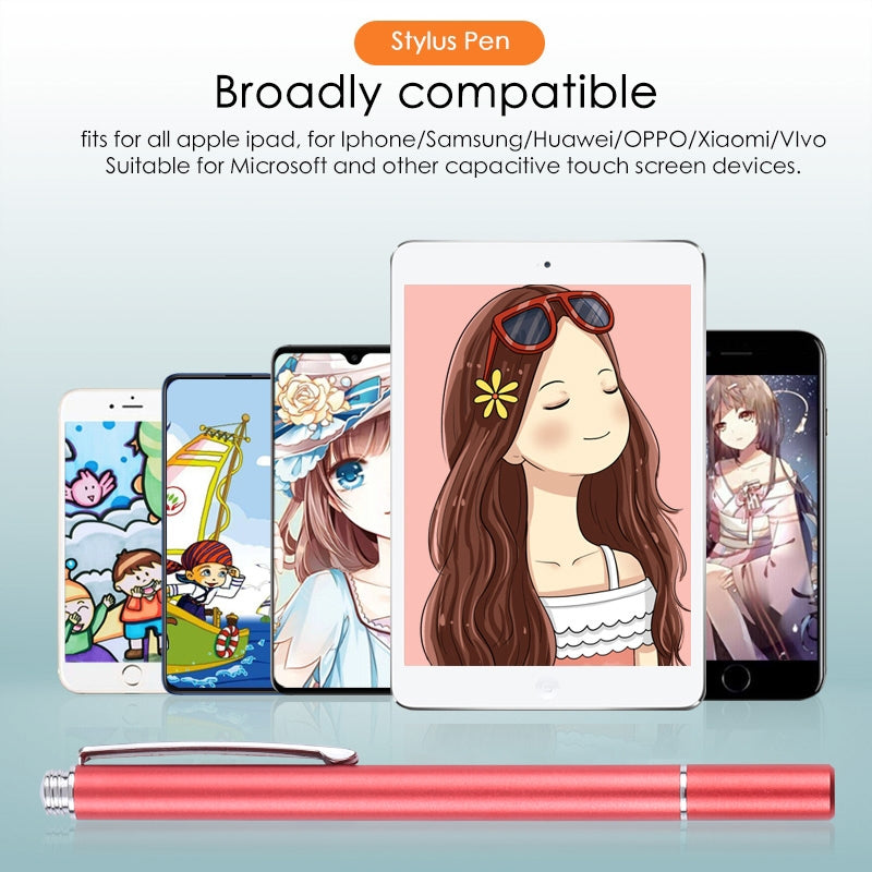 Universal Silicone Disc Nib Capacitive Stylus Pen (Red)