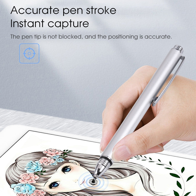 Universal Silicone Disc Nib Capacitive Stylus Pen (Silver)