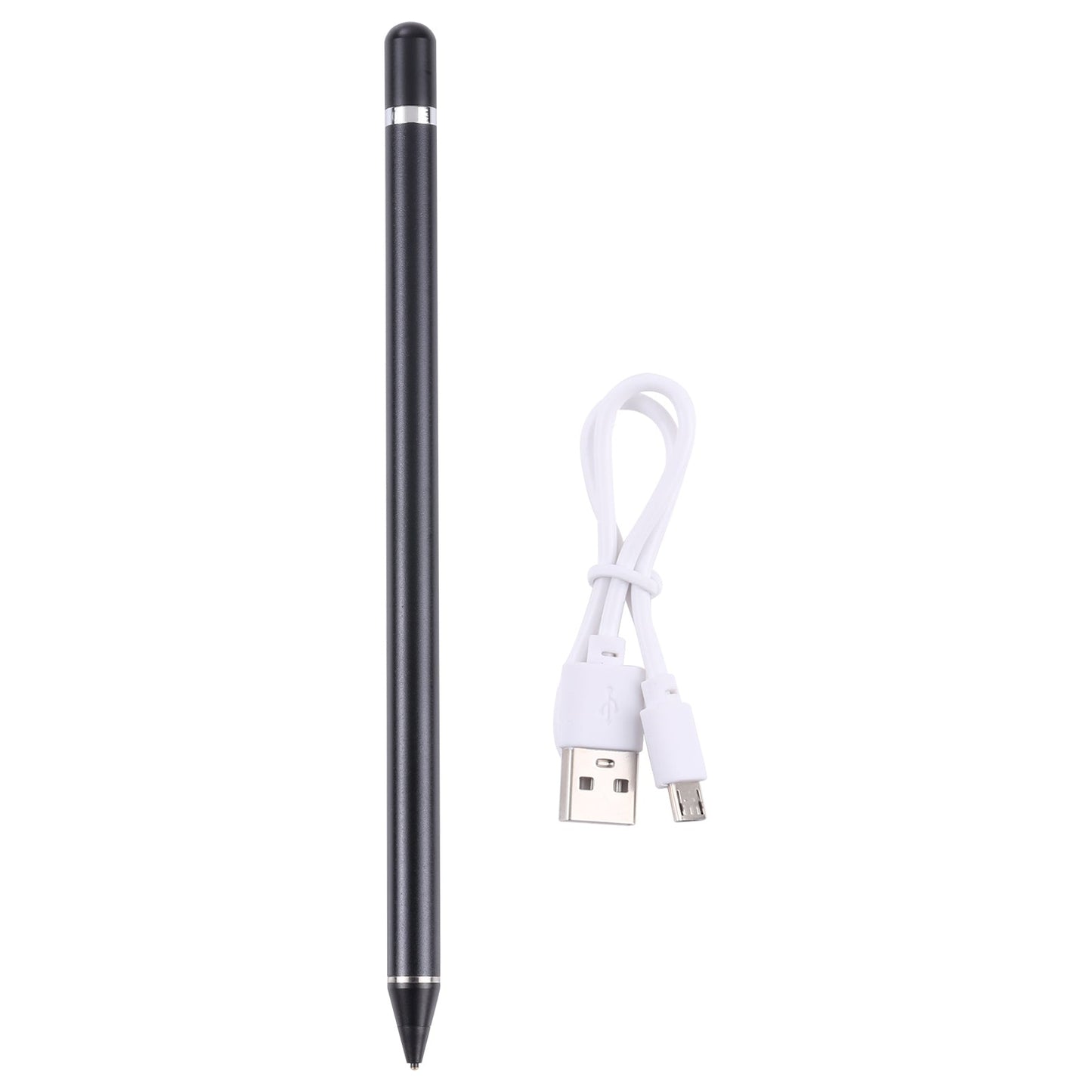 Pencil Universal Rechargeable Active Capacitive Stylus Pen with Magnetic Cap(Black)