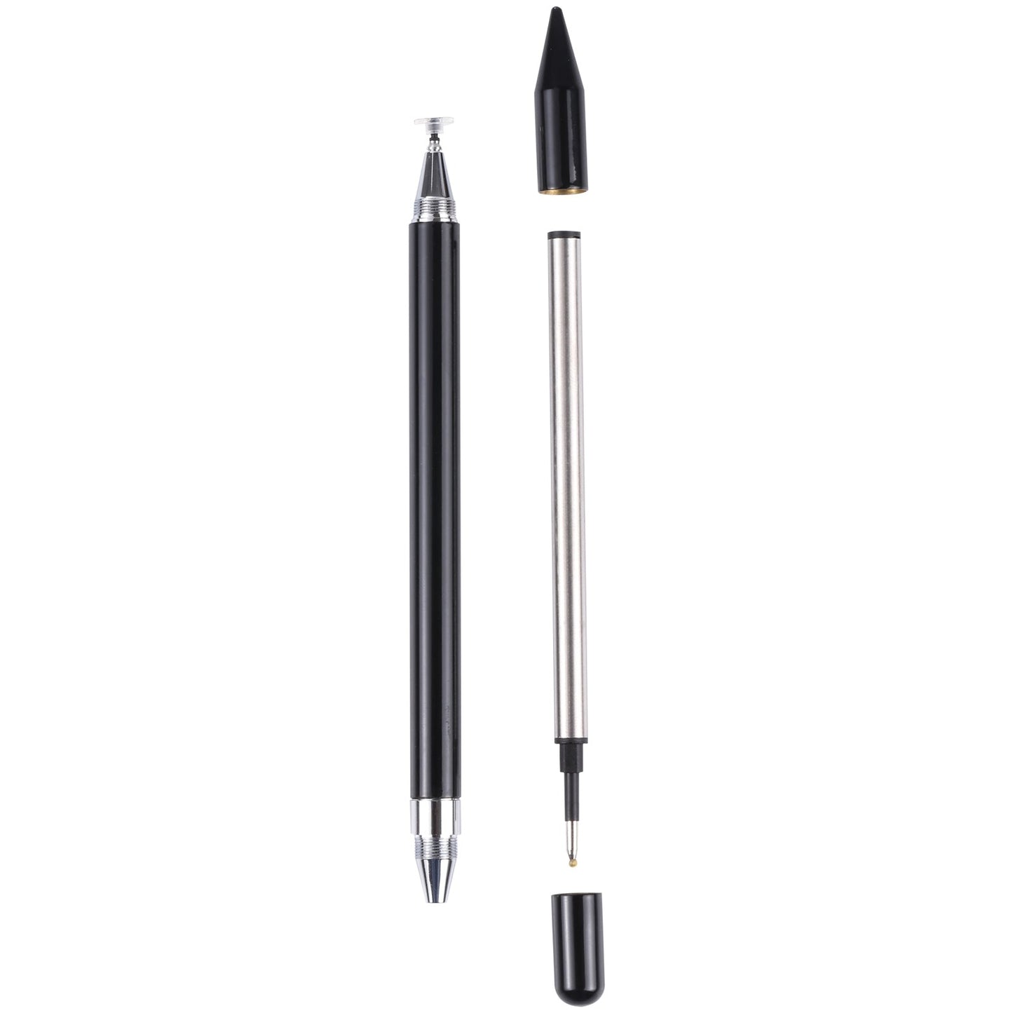 Pt360 2 in 1 Universal Silicone Disc Nib Stylus Pen with Common Writing Pen Function (Black)
