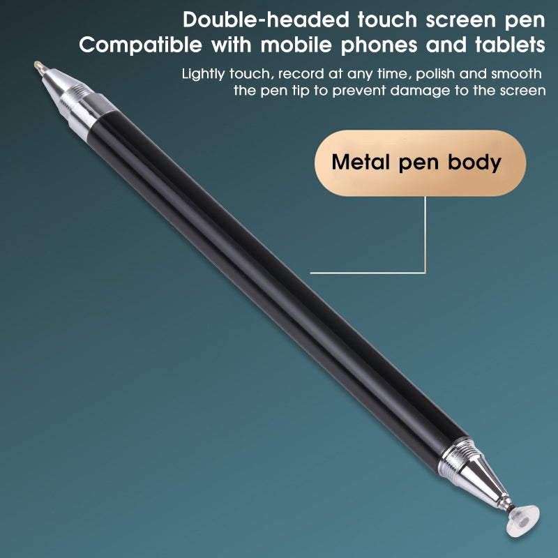Pt360 2 in 1 Universal Silicone Disc Nib Stylus Pen with Common Writing Pen Function (Black)