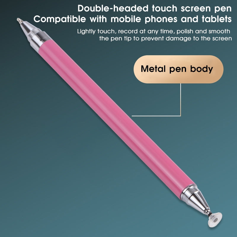 Pt360 2 in 1 Universal Silicone Disc Nib Stylus Pen with Common Writing Pen Function (Pink)