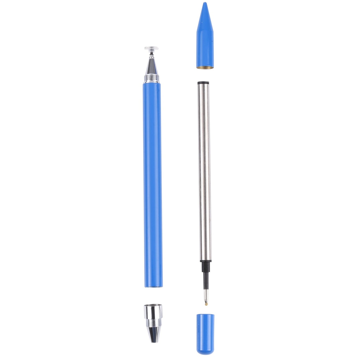 Pt360 2 in 1 Universal Silicone Disc Nib Stylus Pen with Common Writing Pen Function (Blue)