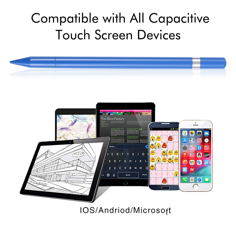 Pt360 2 in 1 Universal Silicone Disc Nib Stylus Pen with Common Writing Pen Function (Blue)