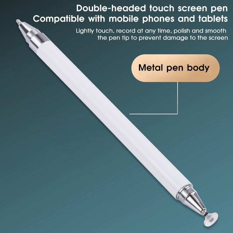 Pt360 2 in 1 Universal Silicone Disc Nib Stylus Pen with Common Writing Pen Function (White)