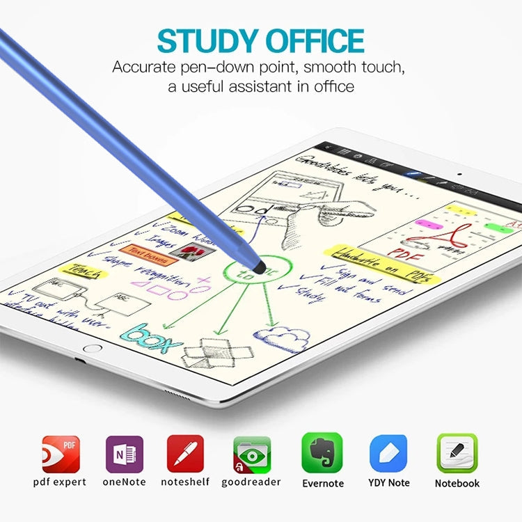 Universal Two-end Rubber Nibs Capacitive Stylus Pen with Magnetic Cap (Blue)