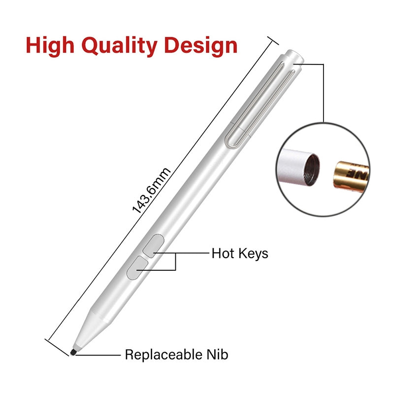 JD02 Prevent Accidental Touch Stylus Pen for MicroSoft Surface Series (Silver)