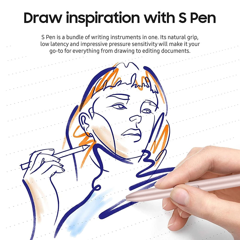 High Sensitivity Stylus Pen For Samsung Galaxy Tab S7/S7+/S7 FE/S8/S8+/S8 Ultra/S9/S9+/S9 Ultra/S10/S10+/S10 Ultra (Gold)