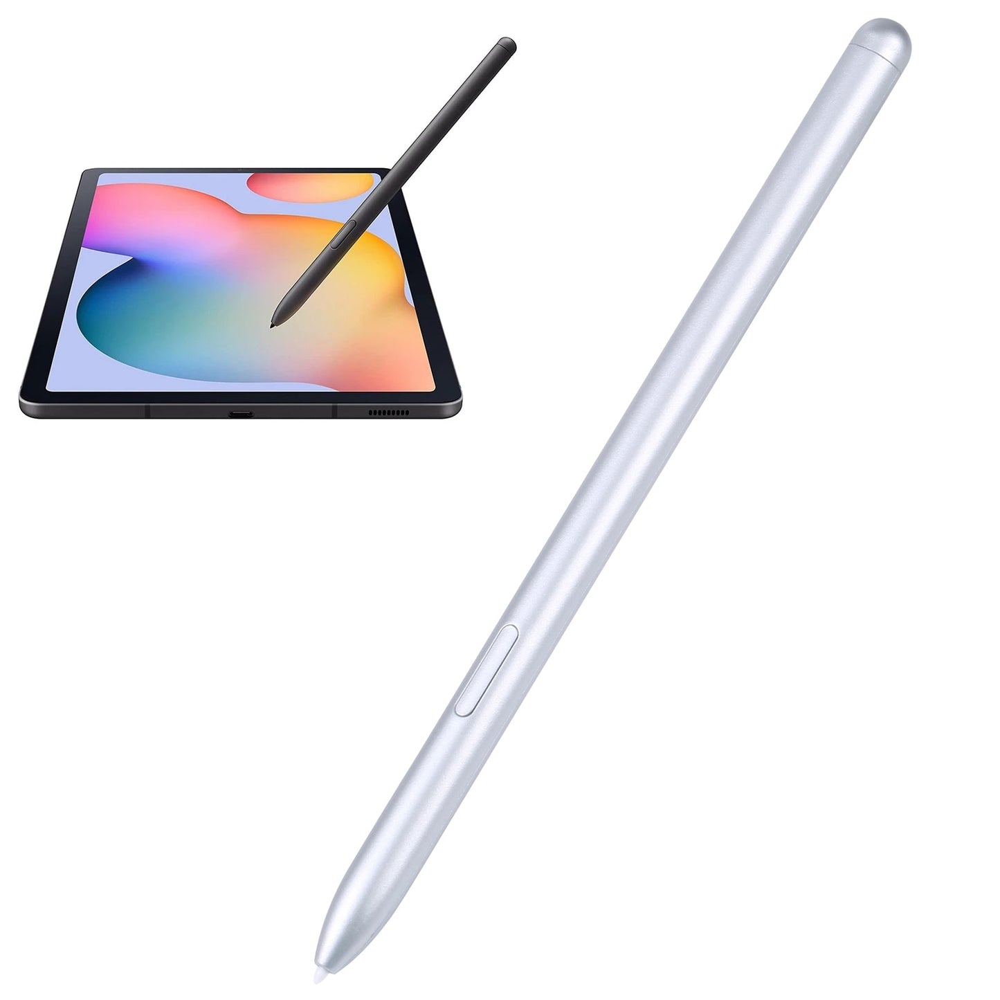 High Sensitivity Stylus Pen For Samsung Galaxy Tab S7/S7+/S7 FE/S8/S8+/S8 Ultra/S9/S9+/S9 Ultra/S10/S10+/S10 Ultra (Silver)