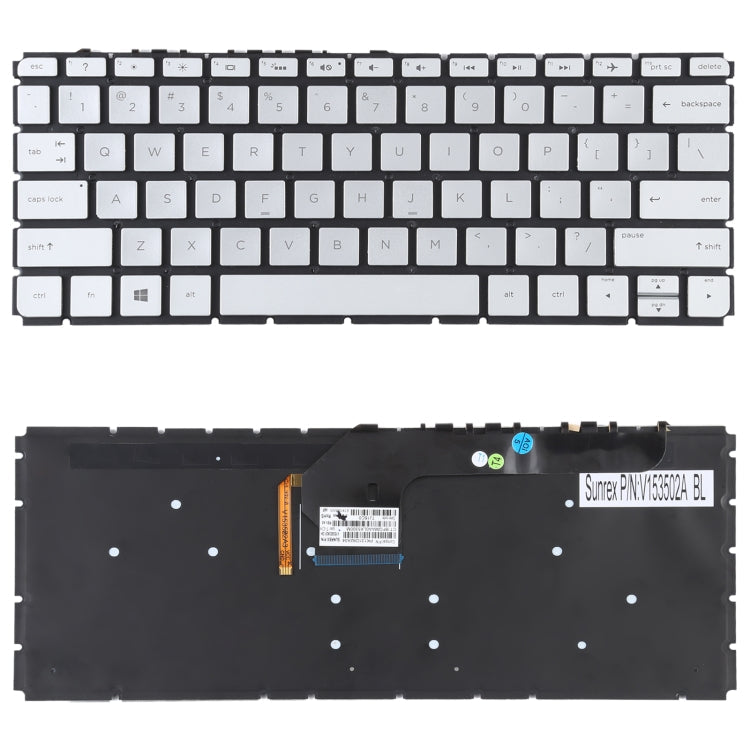 For HP Envy 13-D 13-D000 13-D100 US Version Keyboard with Backlight (Silver)
