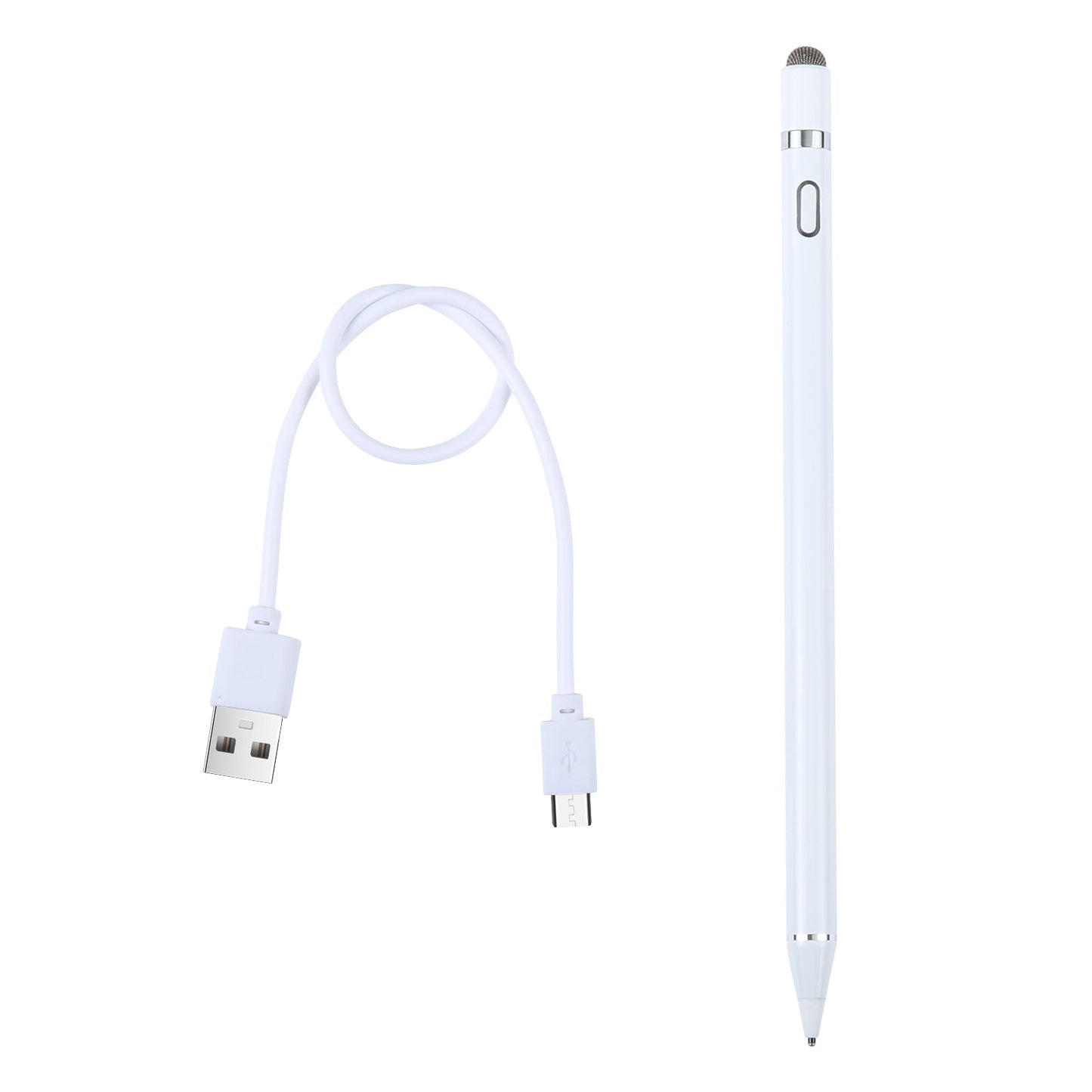 Universal Aluminum Alloy Active Capacitive Stylus Pen(White)