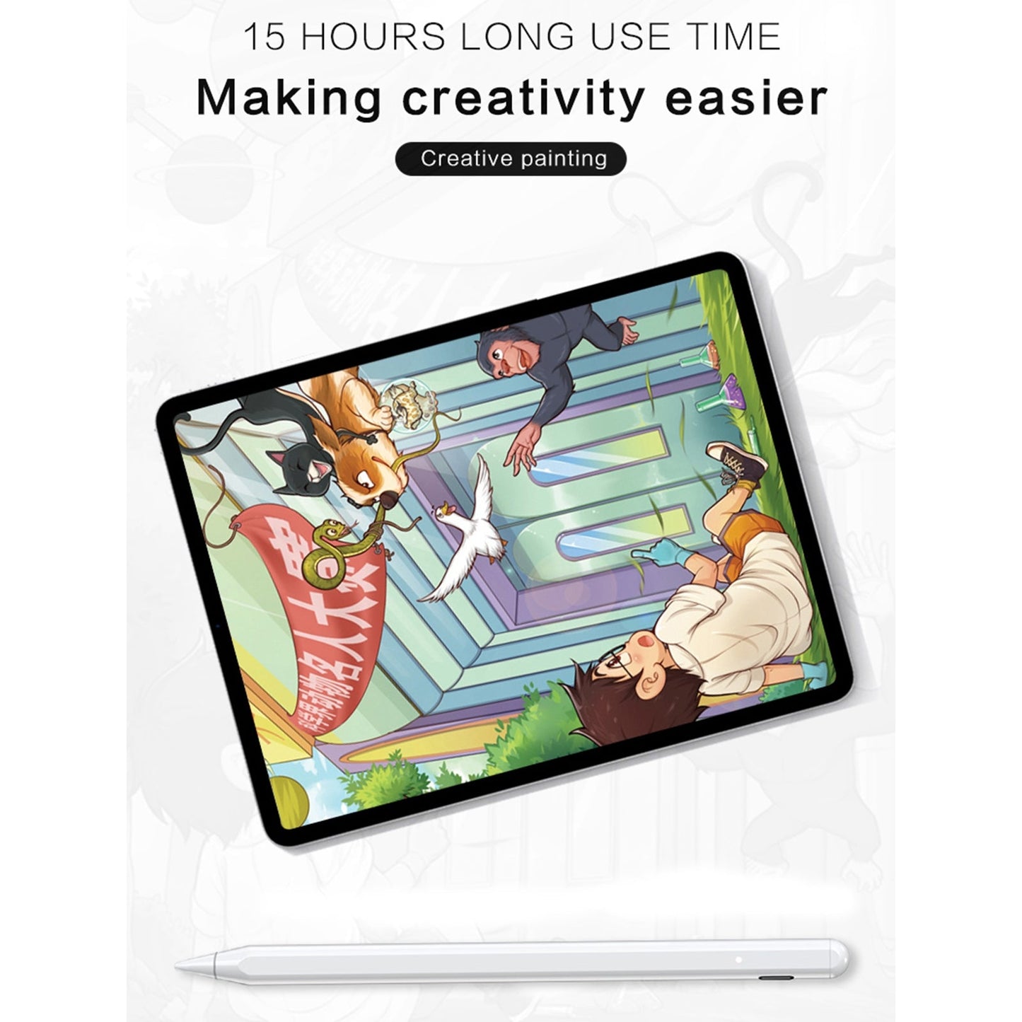 JD10 Anti-mistouch Stylus Pen(White)