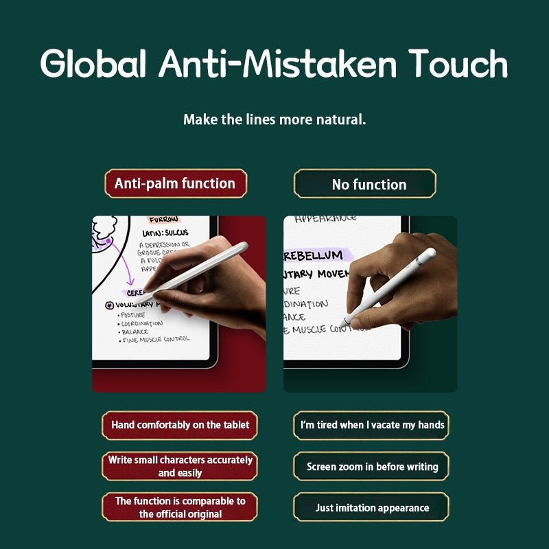 JD12 Anti-mistouch Stylus Pen with Battery Display(White)