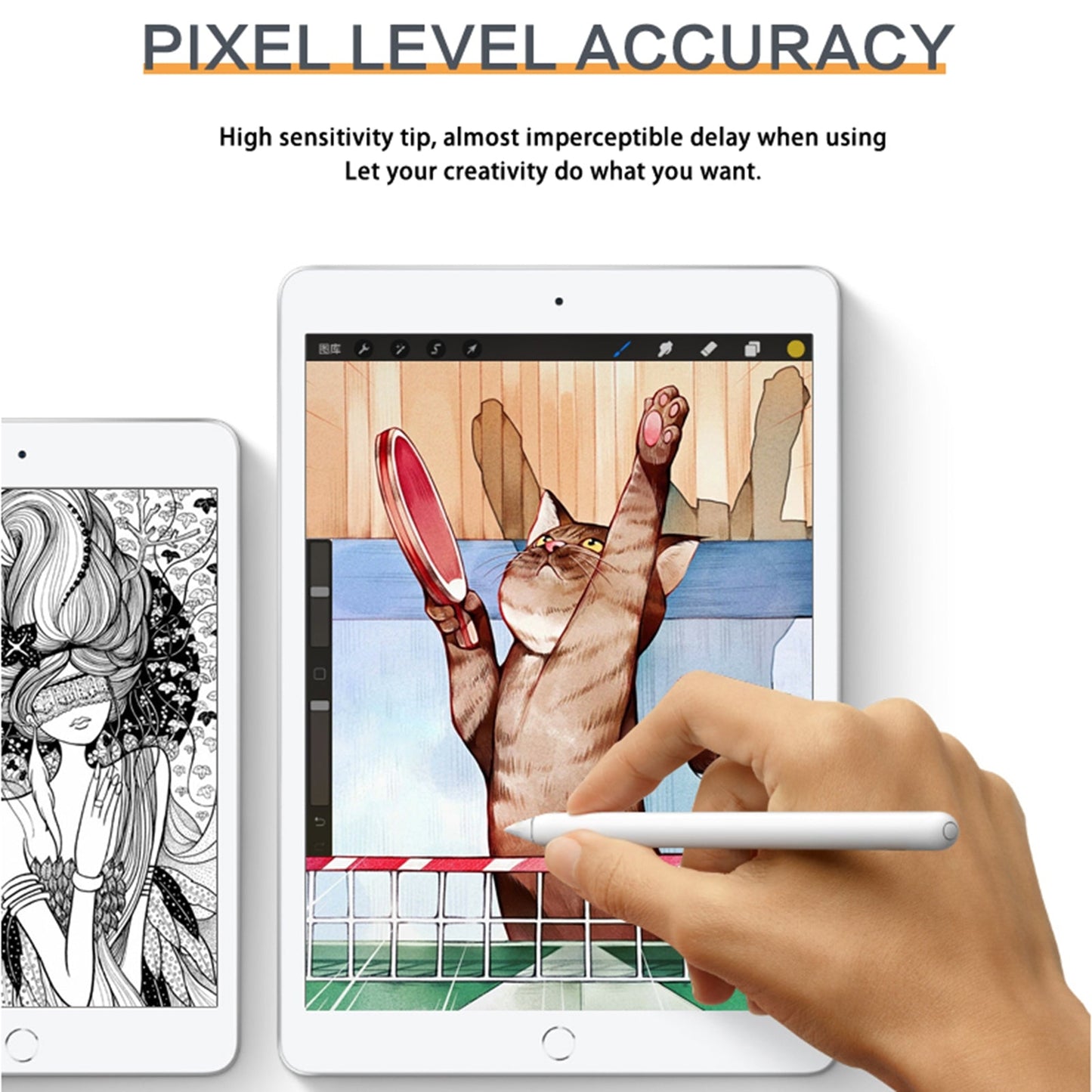 JT11 Universal Active Capacitive Stylus Pen (White)