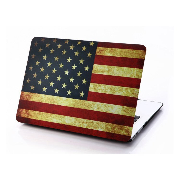 Vintage US Flag Rubberized Plastic Case Cover for Apple Macbook Air 13.3